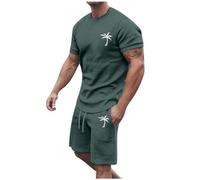2025 Jogging Homme Ensemble ete Leger Short Tee Shirt Hommes Vacances Plage Costumes Tracksuit LéGèRe et Respirante Chemises Manches Courtes 2 Pièces Ensemble T-Shirts et Shorts Ensembles Sportswear