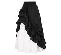 2025 Jupe Medieval Femme Longue Gothique Jupe Renaissance Victorienne Dame Robe Steampunk Taille Haute Carnaval Festival Cosplay Robe Médiévale Gothique pour Halloween Carnaval Cosplay FêTe Pas Cher