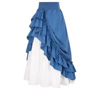 2025 Jupe Medieval Femme Longue Gothique Jupe Renaissance Victorienne Dame Robe Steampunk Taille Haute Carnaval Festival Cosplay Médiévale Gothique pour Halloween Carnaval Cosplay FêTe Pas Cher