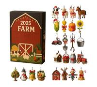 2025 l'Avent Noël | Décoration de ferme acrylique 24 jours 2D, compte à rebours, calendrier de vacances, pour couronne, décoration d'intérieur, planificateurs de festival, porte d'entrée, bureau