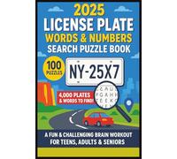 2025 License Plate Word & Number Search Puzzle Book For Teens, Adults & Seniors: 100 Puzzles, 4000 Plate Formats from Travel, Car, Vehicle, Motorcycle ... |Brain Games Large Print Easy To Read