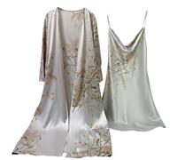 2025 Lingerie Femme Sexy 2 Pièces Femme Sexy Chic Ensemble De Lingerie Nuisette Femme Dentelle Ensemble Vêtements De Nuit Satin Nuisettes Chemise De Pyjama Sensuelle Peignoir Soie Chemise De Nuit
