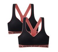2025 Lot De 2 Soutien Gorge Grande Taille Femme Push Up- Brassiere Sport Anti-Affaissement Chic Et Élégants De Tous Les Jours Sexy Lingerie Doux Léger Classiques Confortable Yoga Fitness Bra