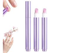 2025 Lot de 2 stylos de soin des ongles, 3 en 1, pour cuticle Pusher avec pointe en céramique, hydratant et brillant