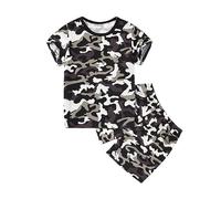 2025 Lot De 2 Survêtements Ensemble,Haut avec Short Ensemble Sport Respirant Enfant Garçon Ete Costume d'été Vêtement Bébé Courtes Chemise Jogging Pantalons Casual Vacances