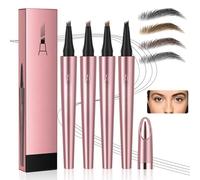 2025 Lot de 4 crayons à sourcils magiques 3D Microblading - Étanche - Pour sourcils naturels - Avec 4 pointes