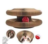 2025 Magic Organ Cat Scratching Board, Foldable Accordion Cardboard Scratcher with Bell Ball Toy, Suitable for Indoor and Outdoor Cats' Toys Interactive Scratch Board (1pc)