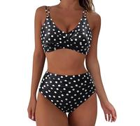 2025 Maillot De Bain Femme 2 Pieces Imprimé Floral Avant Croisé Gainant Ventre Plat Ensemble De Bikini Taille Haute Maillots Deux Pièces Push Up Rembourré Maillot de Bain de Plage à Imprimé Hawaïen