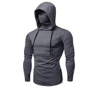 2025 Manches Longues Homme Bouton Ouverte Épissure Chemises Hommes Sports Hooded Large Blouse Hommes Chemises pour Hommes avec Ventre, gris, XL