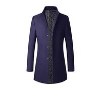 2025 Manteau Homme Mi-Long en Laine Chaud pour Hiver Trench Coat Classique Parka Pardessus Caban Couleur Unie Slim Fit Business Duffle-Coats Coup-Vent Revers Overcoat Manteaux et Blousons Pas Cher