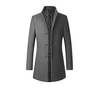 2025 Manteau Homme Mi-Long en Laine Chaud pour Hiver Trench Coat Classique Parka Pardessus Caban Couleur Unie Slim Fit Business Duffle-Coats Coup-Vent Revers Overcoat Manteaux et Blousons Pas Cher