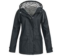 2025 Manteaux Imperméables Vestes Femme Coupe Grande Taille Pardessus Épais Couleur Unie Rayé avec Cordon à Capuche Manteau de Neige Veste Vêtements D'Extérieur Automne Hiver Pas Cher