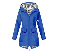 2025 Manteaux Imperméables Vestes Femme Coupe Grande Taille Pardessus Épais Couleur Unie Rayé avec Cordon à Capuche Manteau de Neige Veste Vêtements D'Extérieur Automne Hiver Pas Cher