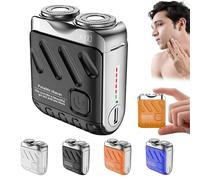 2025 Meigline Mini Shaver, Travel Mini Electric Shaver, Small Steel Cannon Suspended Magnetic Blade Shavers Razor with 360° Floating Dual-Head, Waterproof (Black)