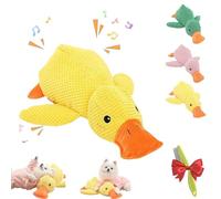 2025 Mellow Calming Duck Toy for Dogs, Anti Stress Duck Dog Paw Stars, Durable Cuddly Toy with Squeaky Function and Paw Star Design, Soft Puppy Toy for Small Medium Large Dogs, 45 x 38 cm(Yellow)