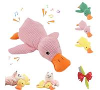 2025 Mellow Calming Duck Toy for Dogs, Anti Stress Duck Dog Paw Stars, Durable Cuddly Toy with Squeaky Function and Paw Star Design, Soft Puppy Toy for Small Medium Large Dogs, 45 x 38 cm(Pink)