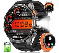 2025 Men's Smart Watch 1000mah/5atm Waterproof/Led Lamp, 1.91 Inch Amoled Military Smartwatch With Bluetooth Call, 113 Sports Modes, 24h Sleep/Heart Rate/Pedometer Android Ios Black