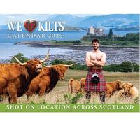 2025 Mensuel Calendrier Mural Écossse We Love Men in Kilts Nouveauté, Amusement Écosse