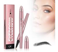 2025 neu Crayon Sourcil Waterproof, Crayon à Sourcils Micro Brow Pencil imperméable avec 4 pointes de fourchette, Eyebrow Pencil crée sans effort des sourcils d'apparence naturelle (04# Noir)