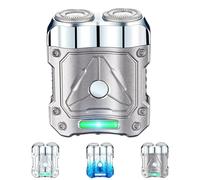 2025 New 2-in-1 Portable Electric Mini Shaver,Compact Razor & Charging Lighter Combo,Multi-Functional Waterproof USB Dual-Head Precision Trimmer,Rechargeable Razors for Men (Gray)