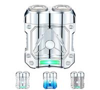 2025 New 2-in-1 Portable Electric Mini Shaver,Compact Razor & Charging Lighter Combo,Multi-Functional Waterproof USB Dual-Head Precision Trimmer,Rechargeable Razors for Men (Silver)