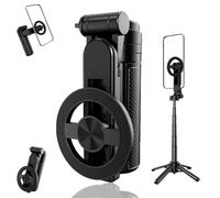2025 New 4-in-1 Multifunctional 360° Rotation Magnetic Selfie Stick,with Wireless Detachable Remote Control,Portable Magnetic Phone Stand, Works on All Smartphones,for Video Recording&Vlogging (1PCS)