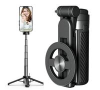 2025 New 4-in-1 Multifunctional Magnetic Selfie Stick - Universal 360° Rotation Phone Tripod, Extendable Detachable Tripod Stand for Travel Vlog (Black)