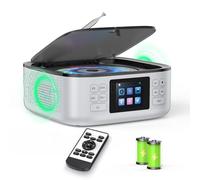 [2025 New] ARAFUNA Lecteur CD Portable pour la Maison, Boombox Rechargeable, Lecteur CD Bluetooth avec Haut-parleurs, Petit Lecteur Radio CD, écran LED Couleur, télécommande, Compatible FM/USB/AUX
