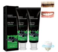 2025 New Bamboo Charcoal Teeth Whitening Toothpaste, Organic Bamboo Charcoal Toothpaste, Natural Whitening Tooth paste, Gum Care, TeethWhitening & Breath Freshening for Sensitive Teeth, 100g (2)