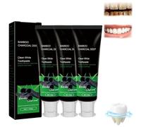 2025 New Bamboo Charcoal Teeth Whitening Toothpaste, Organic Bamboo Charcoal Toothpaste, Natural Whitening Tooth paste, Gum Care, TeethWhitening & Breath Freshening for Sensitive Teeth, 100g (3)