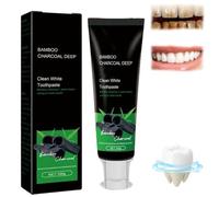 2025 New Bamboo Charcoal Teeth Whitening Toothpaste, Organic Bamboo Charcoal Toothpaste, Natural Whitening Tooth paste, Gum Care, TeethWhitening & Breath Freshening for Sensitive Teeth, 100g (1)