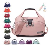 2025 New Blaciokamith Soft Side Lightweight Underseat Tote Bag, Multi-Pocket Fashion Handbag, Crossbody Bag for Women (Pink)