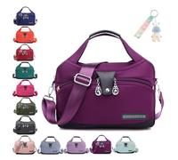 2025 New Blaciokamith Soft Side Lightweight Underseat Tote Bag, Multi-Pocket Fashion Handbag, Crossbody Bag for Women (Purple)