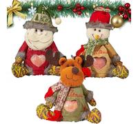 2025 New Christmas Bags Zipper Design, Christmas Bag Zipper Design, Reusable Christma Bags With Santa Snowman Style Of Apples, Candies, Small Toys And Gifts (3pcsD)