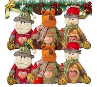 2025 New Christmas Bags Zipper Design, Christmas Bag Zipper Design, Reusable Christma Bags With Santa Snowman Style Of Apples, Candies, Small Toys And Gifts (6pcs)