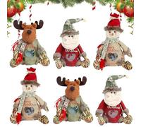 2025 New Christmas Bags Zipper Design, Santa Snowman Fabric Gift Bags, Reusable, Can Hold 500g/1.1lb Apples, for Presents Candy Fruit and Festival (All.6pcs)