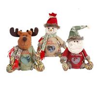2025 New Christmas Doll Bags Zipper Design, Reusable Christmas Zipper Gift Bags, Fabric ChristmassGift Candy Bags for Presents Candy Fruit and Festiva (D)
