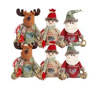 2025 New Christmas Doll Bags Zipper Design, Reusable Christmas Zipper Gift Bags, Fabric ChristmassGift Candy Bags for Presents Candy Fruit and Festiva (E)