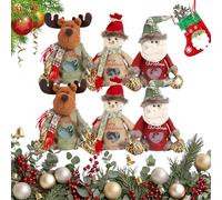 2025 New Christmas Doll Gift Bags Zipper Design, Christmas Doll Zipper Gift Bags, Reusable Small Fabric Bag with Santa Claus Style for Presents Candy Fruit and Holiday Decorations (6pcs)