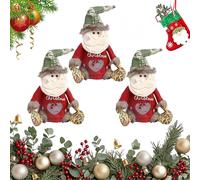 2025 New Christmas Doll Gift Bags Zipper Design, Christmas Doll Zipper Gift Bags, Reusable Small Fabric Bag with Santa Claus Style for Presents Candy Fruit and Holiday Decorations (3pcs*Old Man)