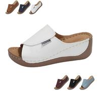 2025 New Comfortable Orthopedic Wedge Sandals for Women, Breathable Summer Solid Color Platform Slip On Walking Sandals with Arch Support (White,36)