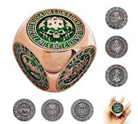 2025 New DND Spinner Dice, 7 in 1 Metal Dice Set with 3D Relief for Dungeons and Dragons Gifts, Polyhedral Roleplaying Game Dice, Fantasy D&D Tabletop RPG Accessories for Player (Red Green)