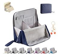 2025 New Doresty Makeup Bag,Doresty Standing Makeup Bag,Multi-Purpose Large Capacity Oxford Cloth Standing Makeup Bags with Compartments for Girls Women (Navy Blue)