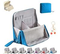 2025 New Doresty Makeup Bag,Doresty Standing Makeup Bag,Multi-Purpose Large Capacity Oxford Cloth Standing Makeup Bags with Compartments for Girls Women (Blue)