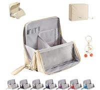 2025 New Doresty Makeup Bag,Doresty Standing Makeup Bag,Multi-Purpose Large Capacity Oxford Cloth Standing Makeup Bags with Compartments for Girls Women (Beige)