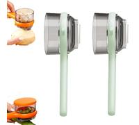 2025 New Double-Sided Stainless Steel Blade Peeling Knife with Storage Box, Fruit And Vegetable Peeler With Container (2 Green)
