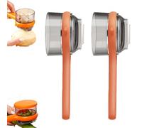 2025 New Double-Sided Stainless Steel Blade Peeling Knife with Storage Box, Fruit And Vegetable Peeler With Container (2 Orange)