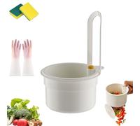 2025 New Faucet Hanging Strainer, Plastic Kitchen Faucet Strainer Basket, Food Fruit Vegetable Drain Shelf Sink Storage Holder, Press Automatic Dumping Kitchen Draining Basket,Easy to Install (white)