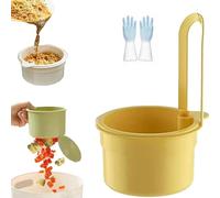 2025 New Faucet Hanging Strainer - Plastic Kitchen Waste Catcher Faucet Hanging, Instant Noodles Fruit Press Auto Dumping Kitchen Draining Basket, Fast Draining, Easy to Install (Yellow)