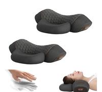 2025 New Fisiorest 3 in 1 Neck Massager Pillow, Deep Tissue Neck and Shoulder Massager with Heat and Traction, 3-in-1 Pillow with Heat (2-PCS Black)